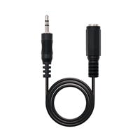 Nanocable Cable Audio, Jack 3.5/M-H, Negro, 3 M